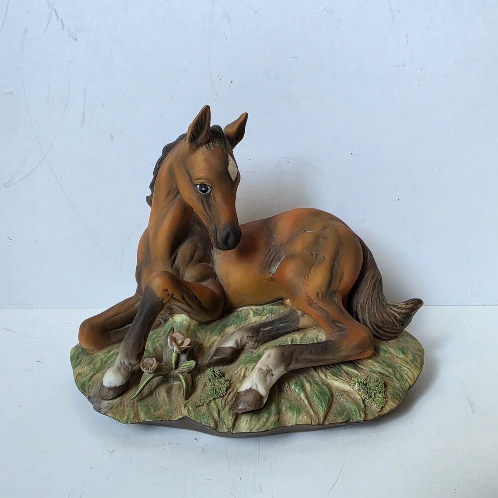 Vintage Masterpiece Porcelain Colt Foal Horse Figurine by Homco 1982